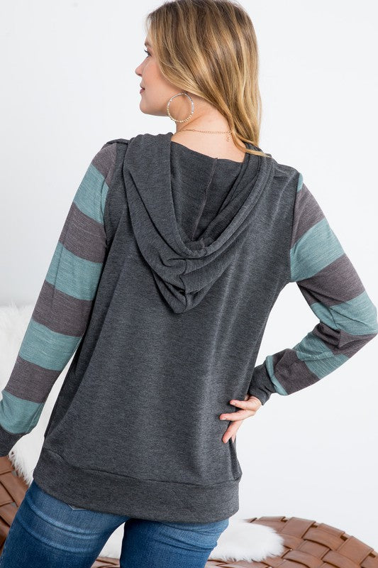 MIXED STRIPE SWEATSHIRT