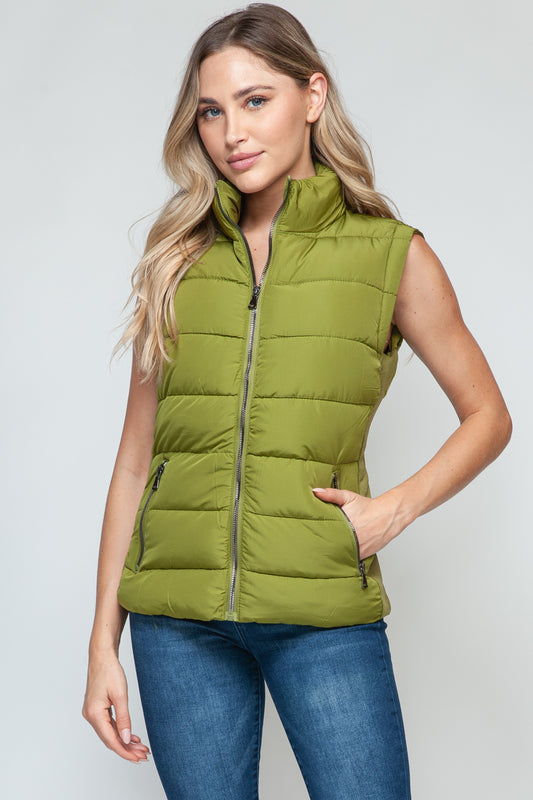 Zip Up Turtleneck Vest with Pockets