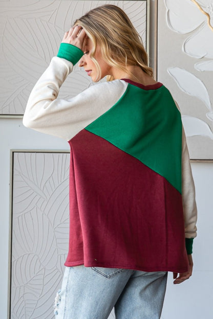 Color Block Long Sleeve T-Shirt