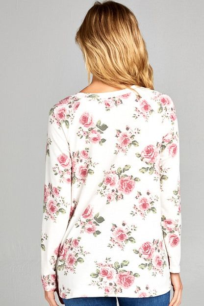 ALLOVER FLORAL SWEATSHIRT TOP