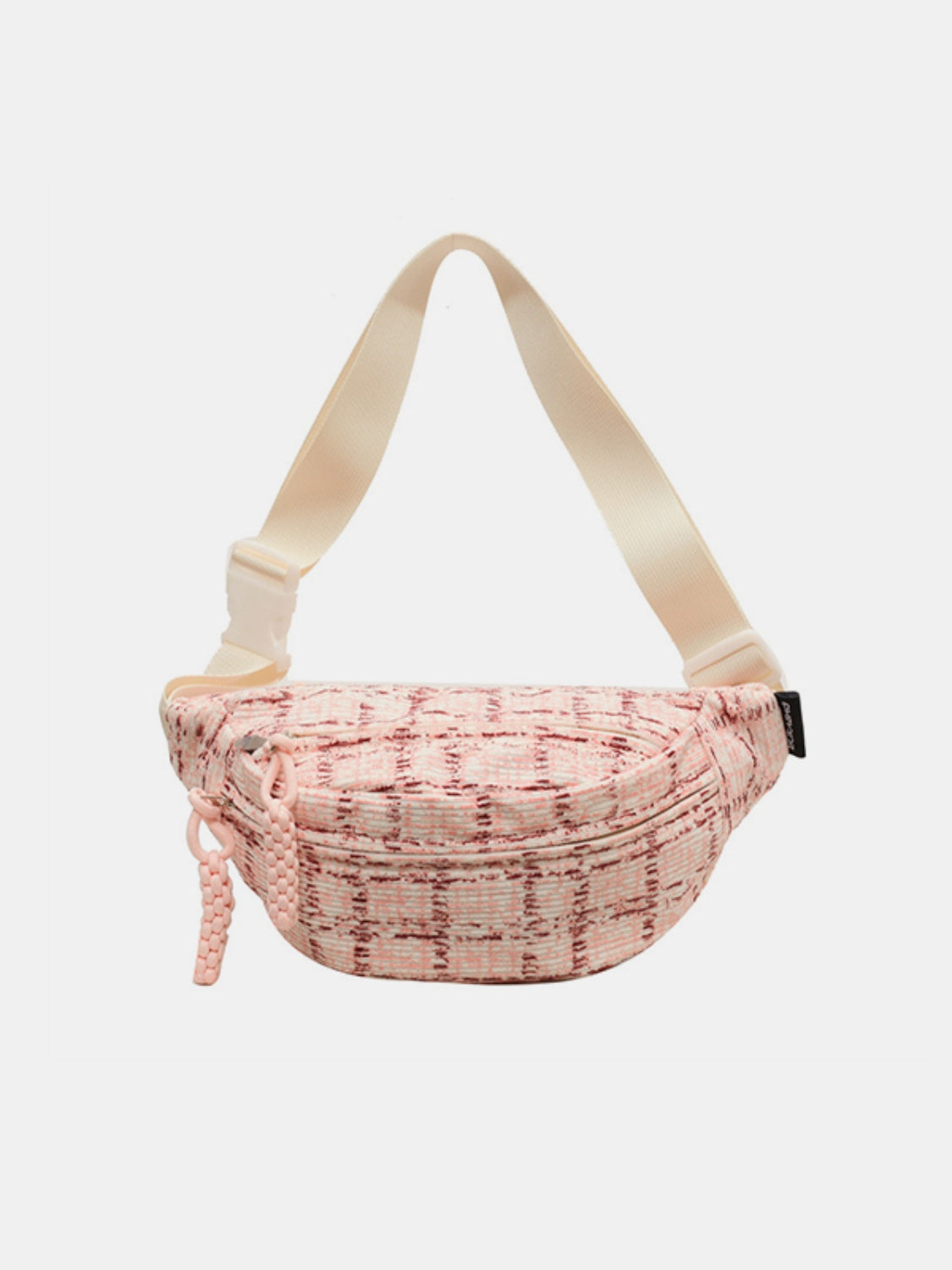 Contrast Plaid Polyester Crossbody Bag