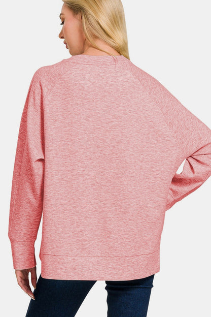 Scuba Round Neck Side Slit Sweatshirt