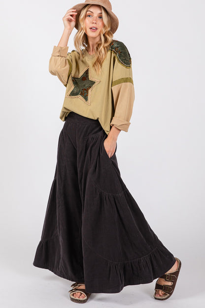 High Rise Corduroy Wide Leg Pants