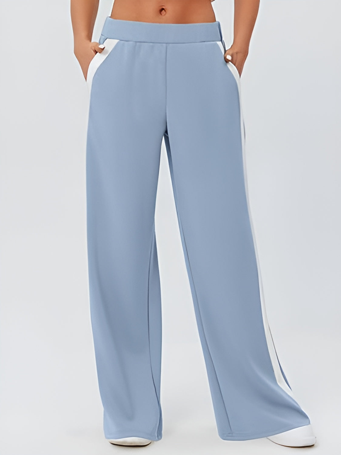 Side Striped Wide Leg Pants