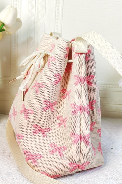 Ribbon Bowknot Pattern Crossbody Bucket