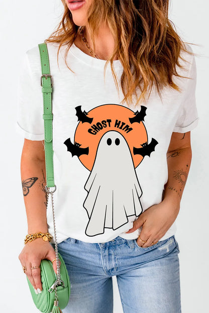 Ghost Round Neck Short Sleeve T-Shirt