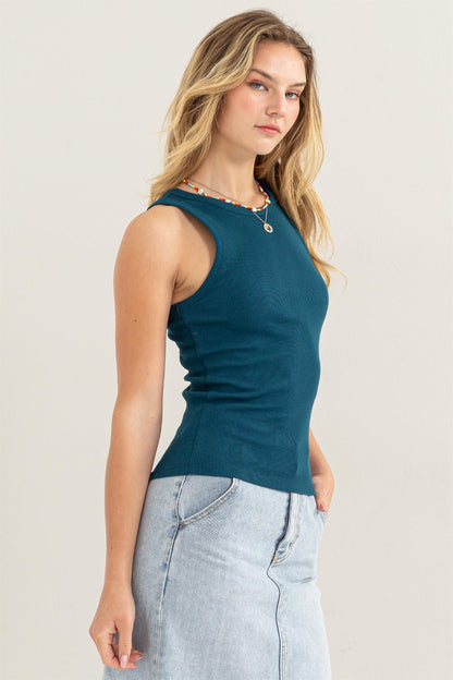 Ribbed Round Neck Tank