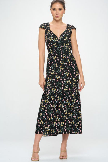 SUMMER FLORAL SLIT MAXI DRESS