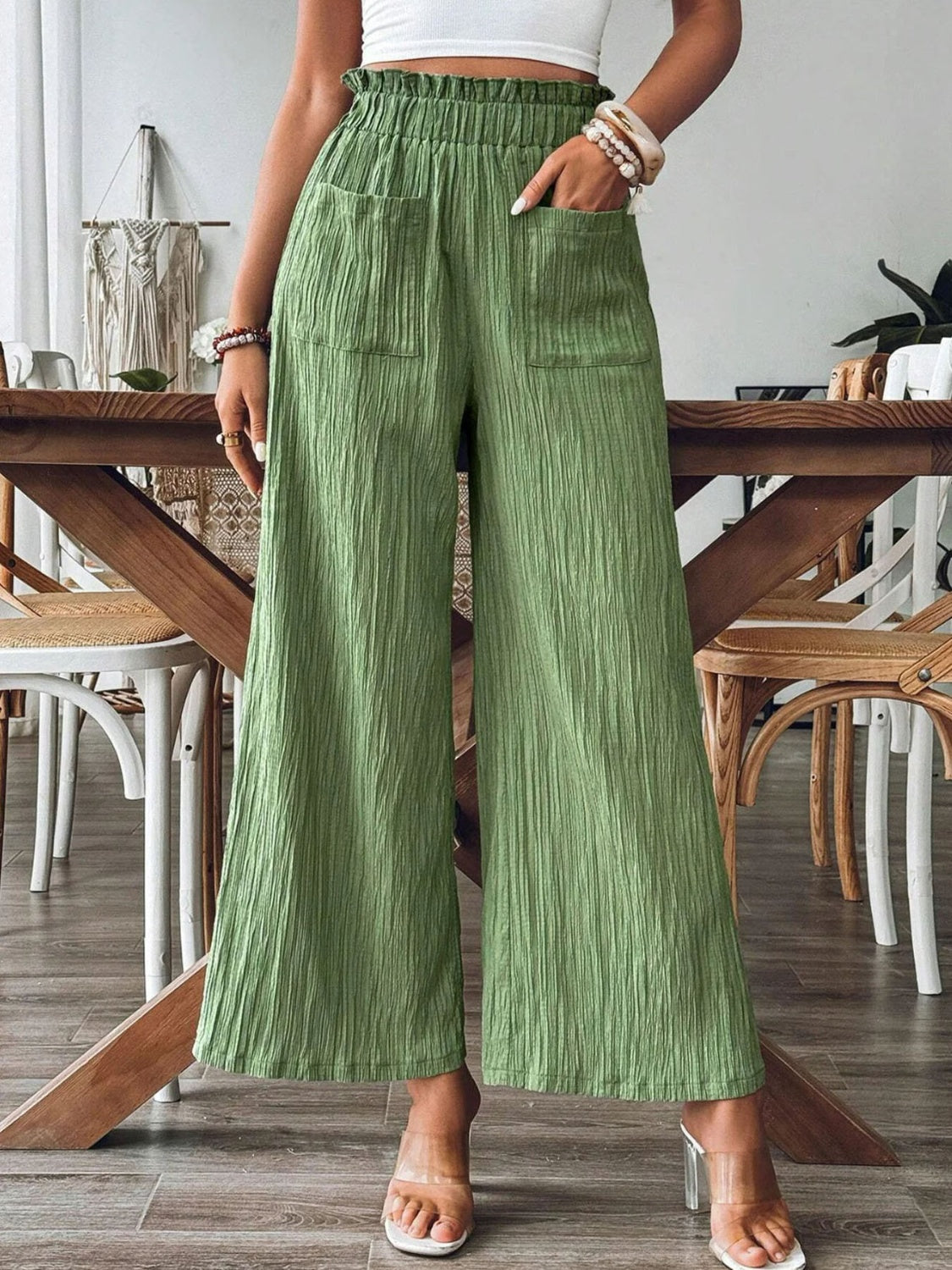 Frill Wide Leg Pants