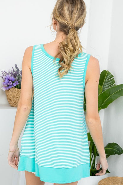 STRIPE MIXED COLORBLOCK TANK TOP