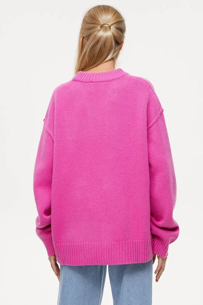 Round Neck Dropped Shoulder Sweater