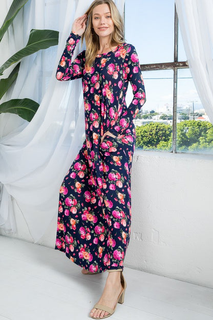 ALLOVER FLORAL MAXI DRESS