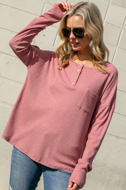 WAFFLE HENLEY TOP