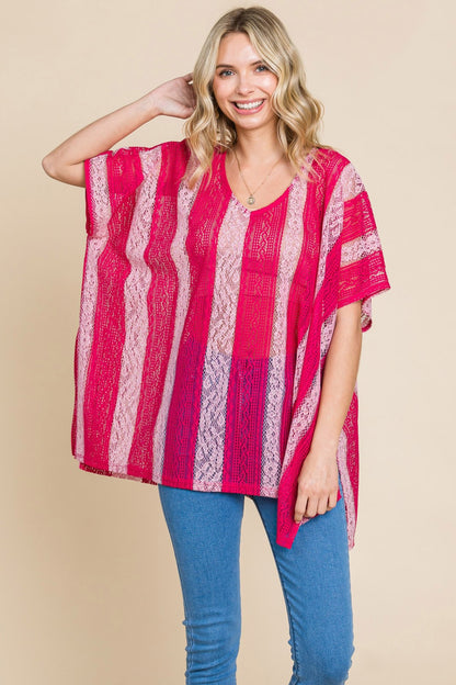 V Neck Drop Shoulder Oversize Top