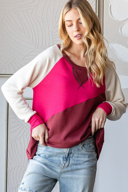 Color Block Long Sleeve T-Shirt