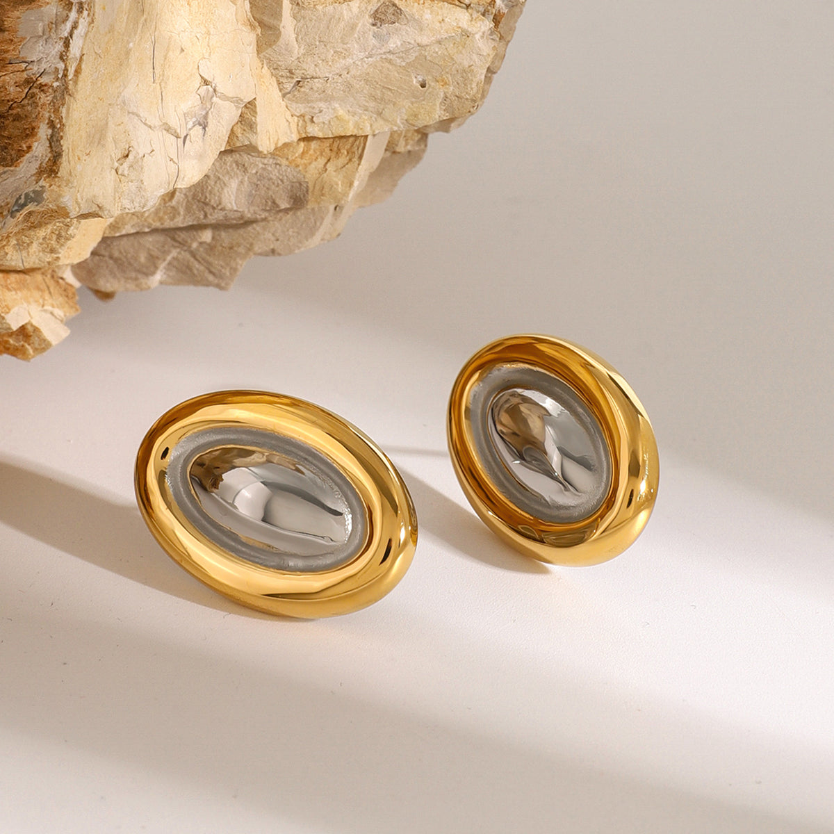 18K Gold-Plated Stainless Steel Stud Earrings