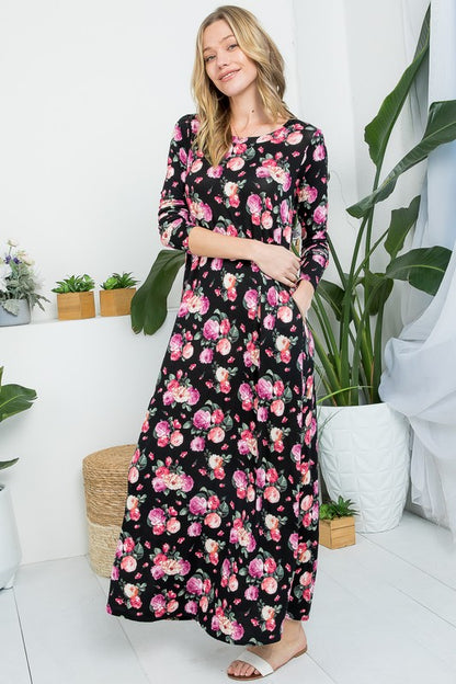 ALLOVER FLORAL MAXI DRESS