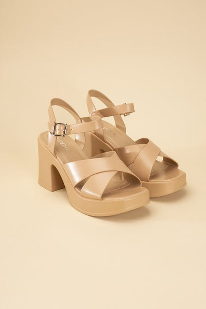 CRISSCROSS SANDAL HEELS