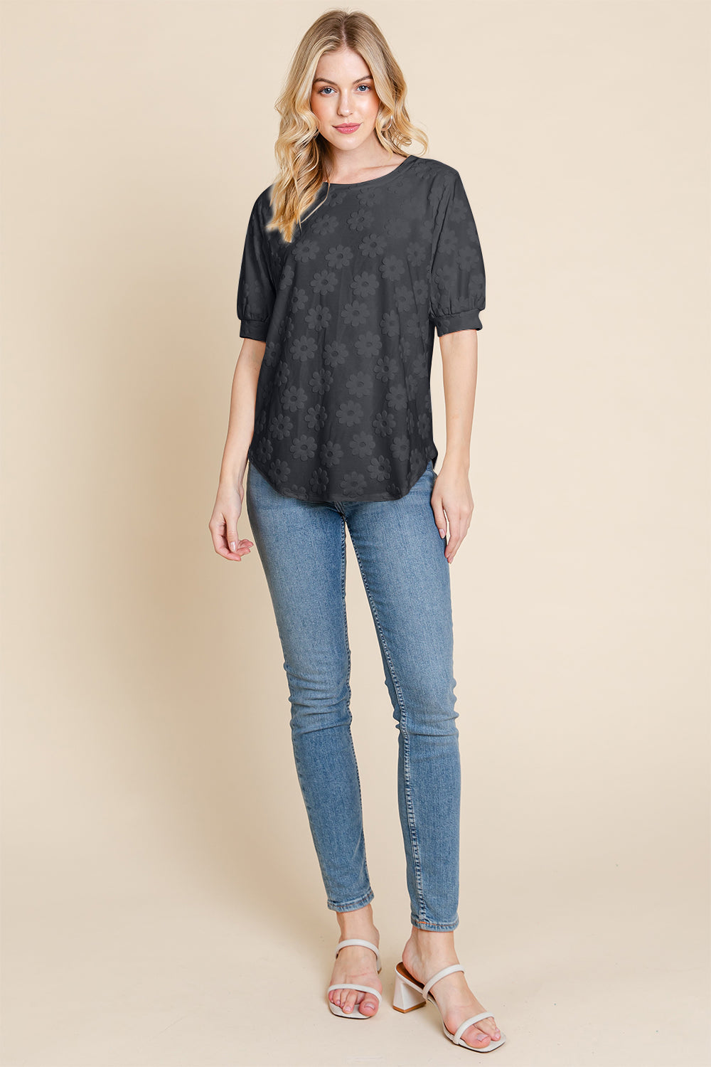 Textured Floral Pattern Top