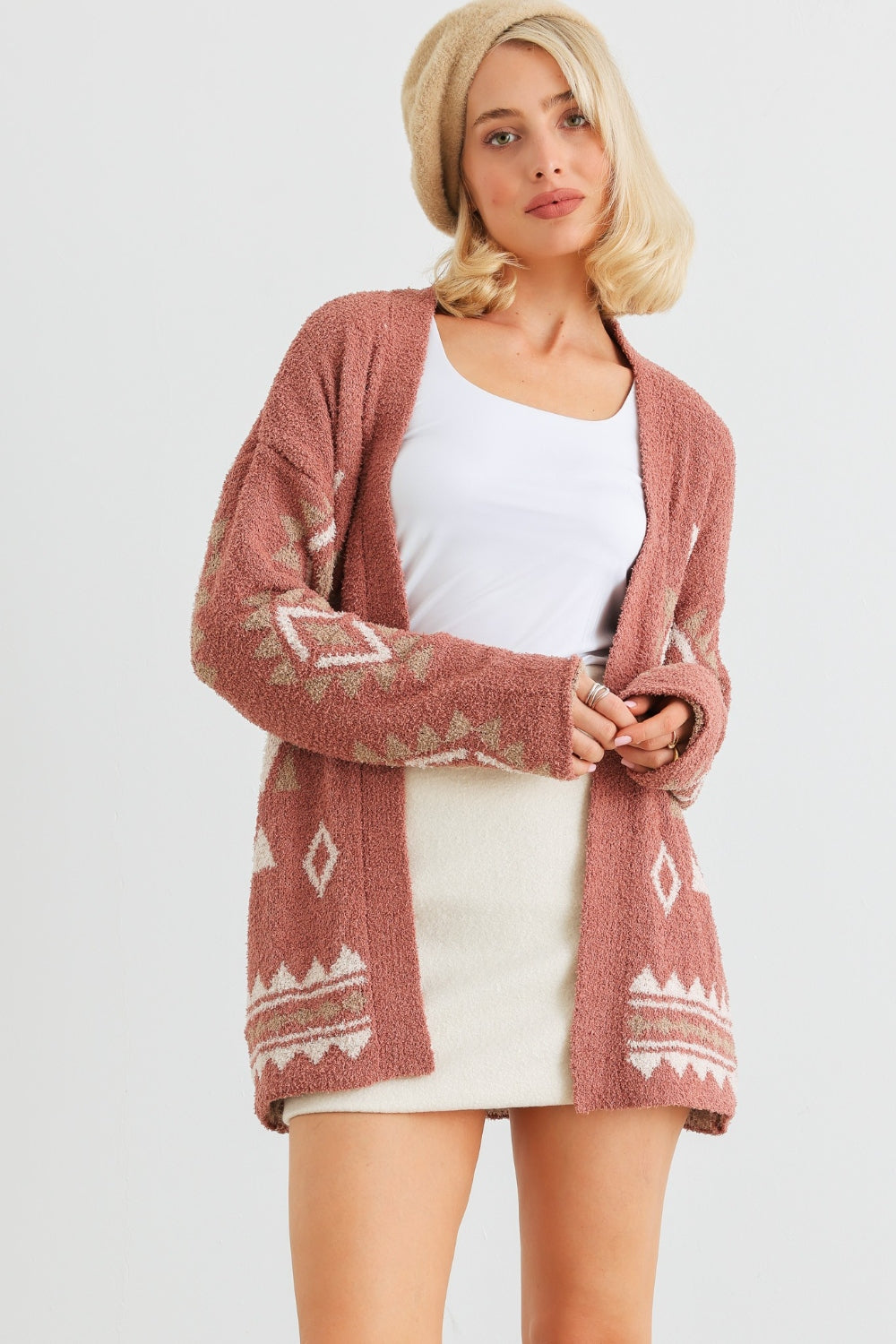 Open Front Long Sleeve Cardigan