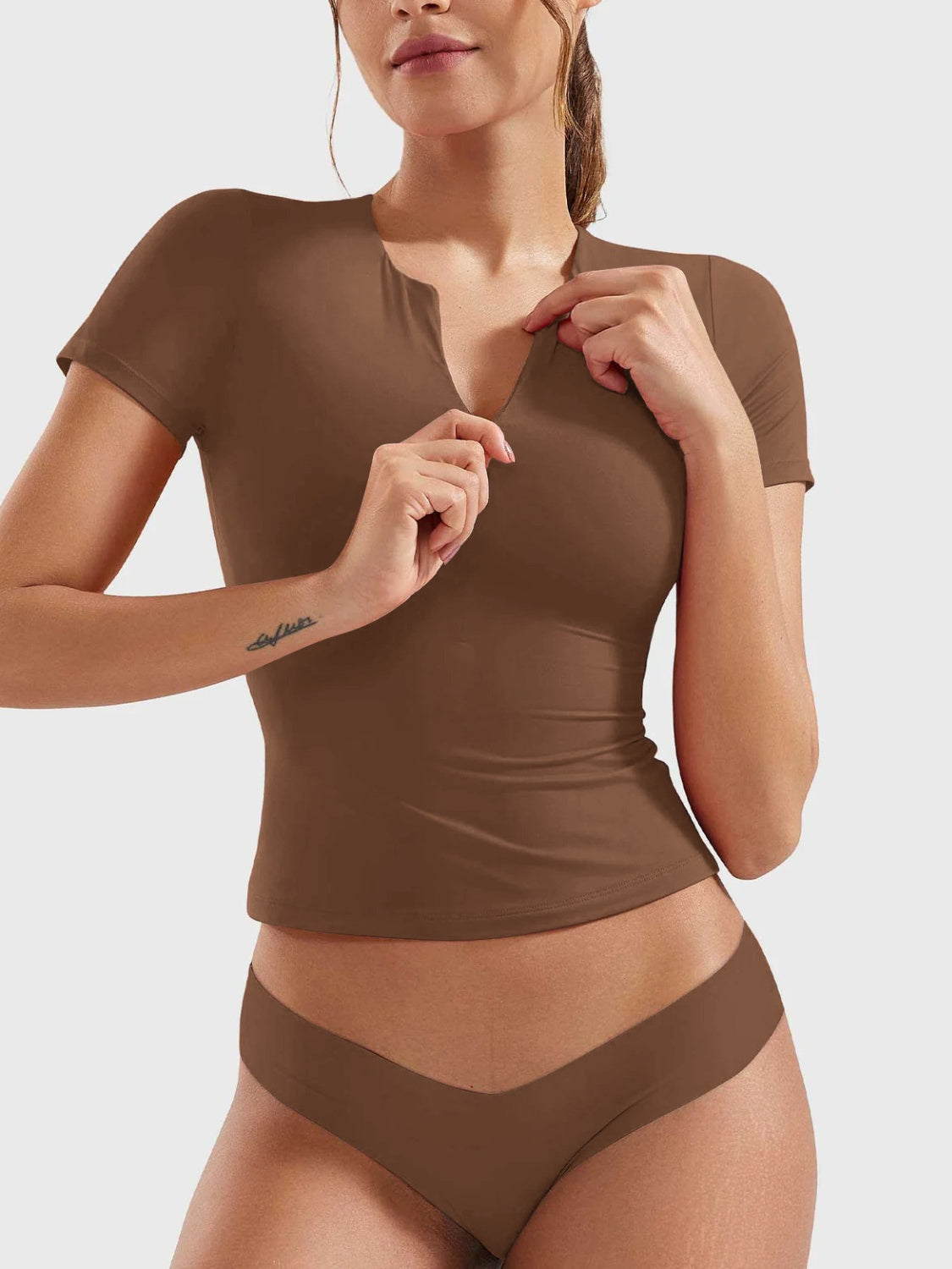 Half Zip Short Sleeve T-Shirt