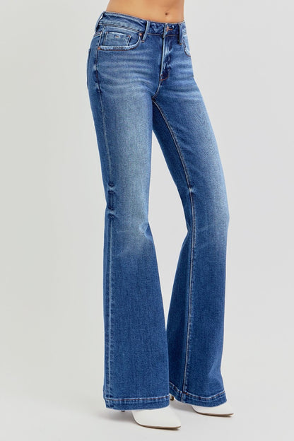 RISEN Low Rise Flare Jeans with Pockets