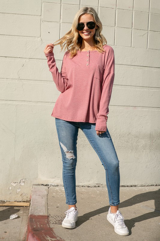 WAFFLE HENLEY TOP