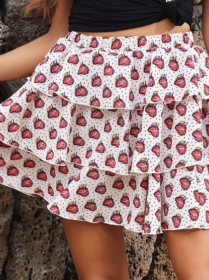 Layered Printed Mini Skirt