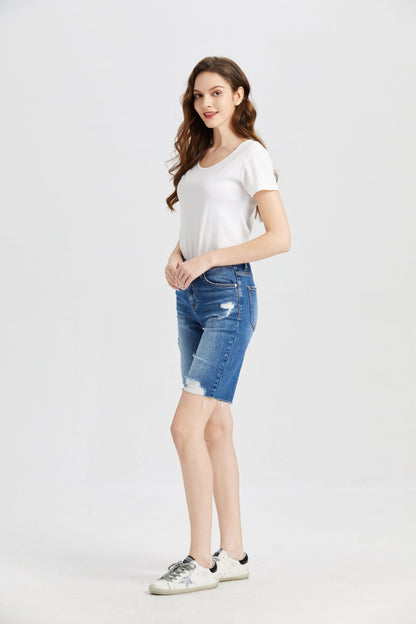 BAYEAS Super High Rise Denim Bermuda Shorts