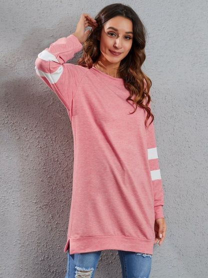 Striped Round Neck Long Sleeve T-Shirt