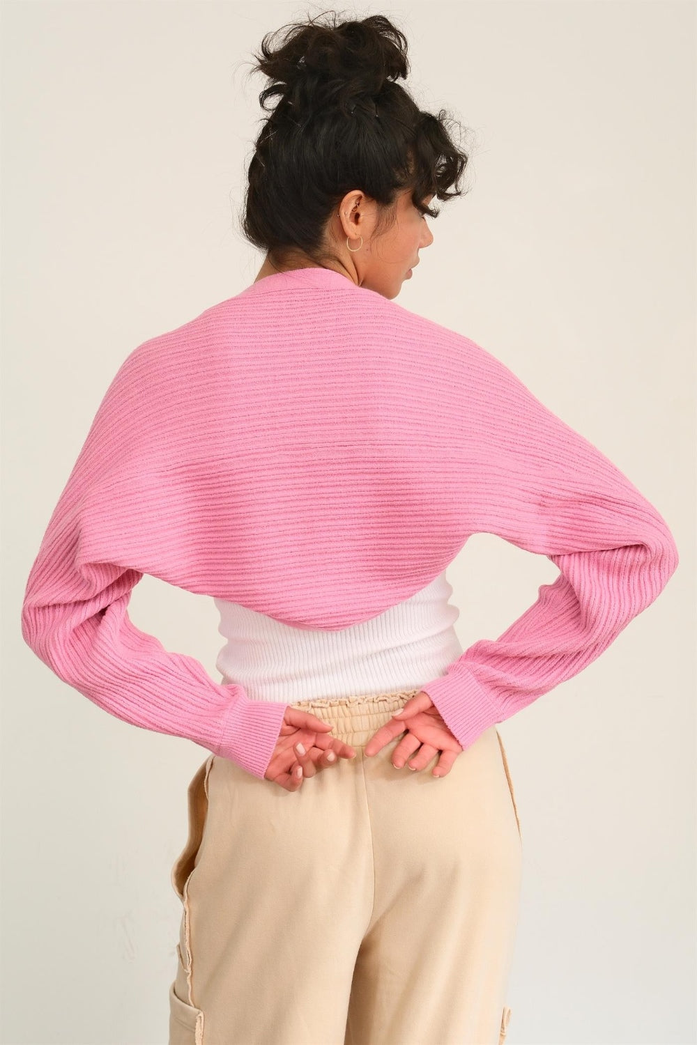 Ribbed Knit Bolero Cardigan