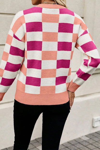 Color Block Round Neck Sweater