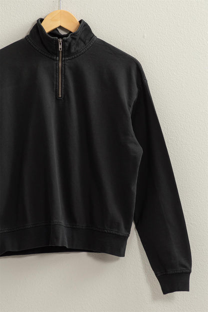 Half Zip Drop Shoulder Sweatshirt