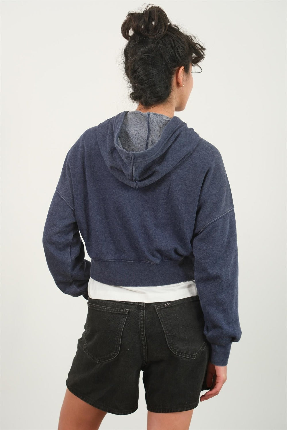 Drop Shoulder Cropped Hoodie