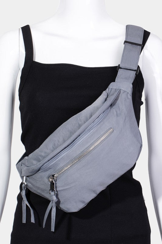 Fame Multi Pocket Nylon Crossbody Bag