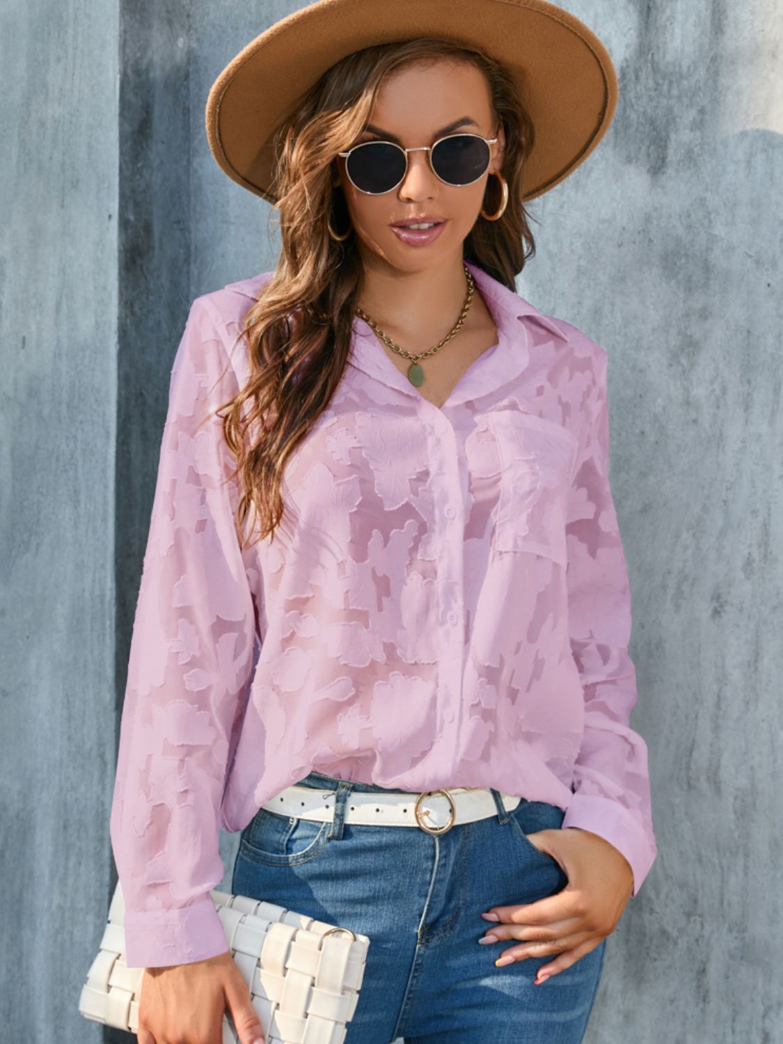 Collared Neck Long Sleeve Shirt