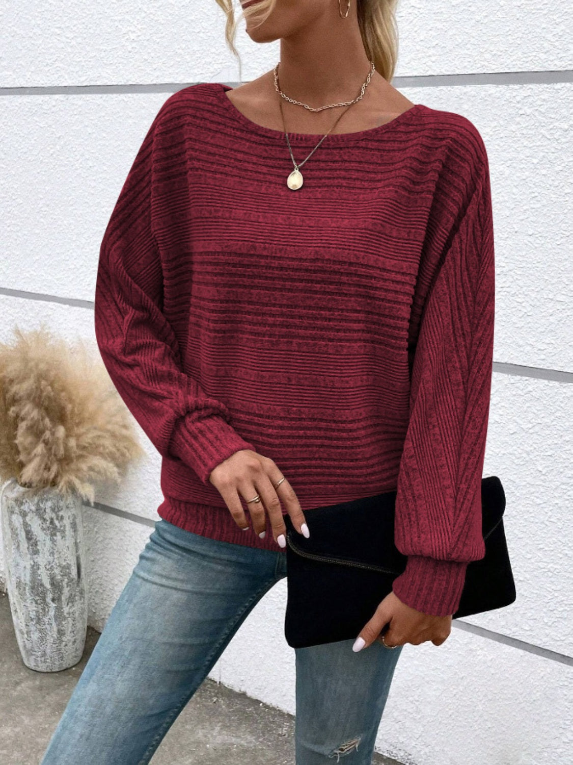 Round Neck Long Sleeve Top