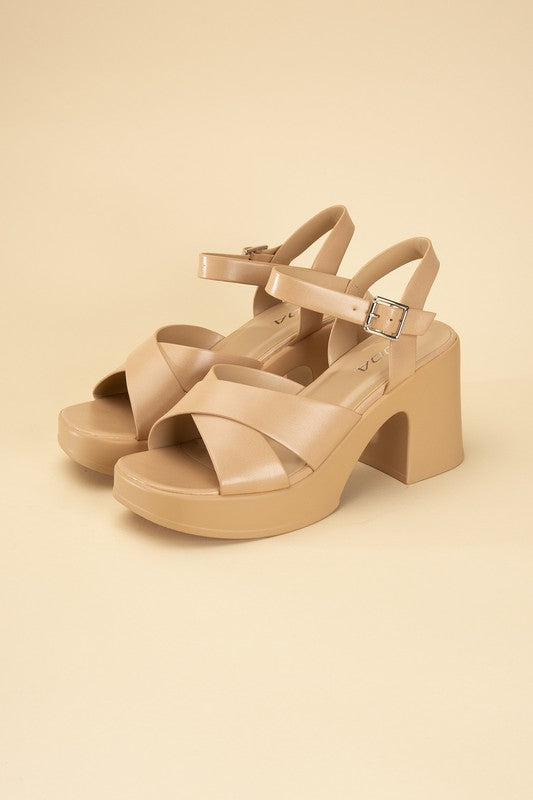 CRISSCROSS SANDAL HEELS