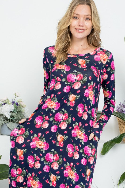 ALLOVER FLORAL MAXI DRESS