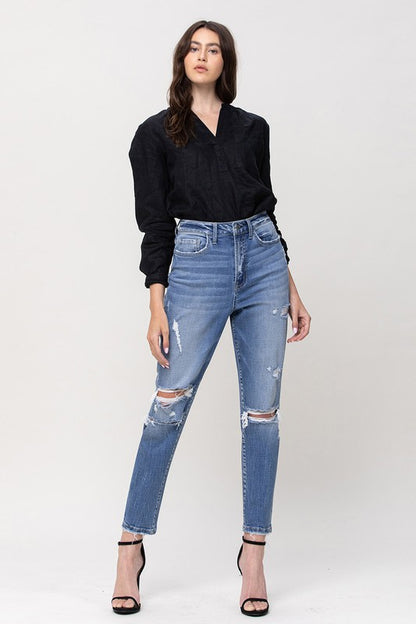 FLYING MONKEY SUPER HIGH RISE STRETCH MOM JEANS