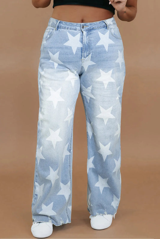 Star Straight Leg Jeans with Pockets