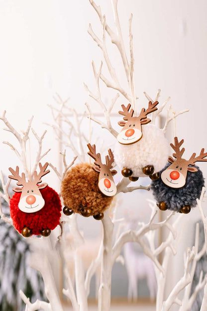 4-Pack Christmas Sherpa Reindeer Hanging Widgets