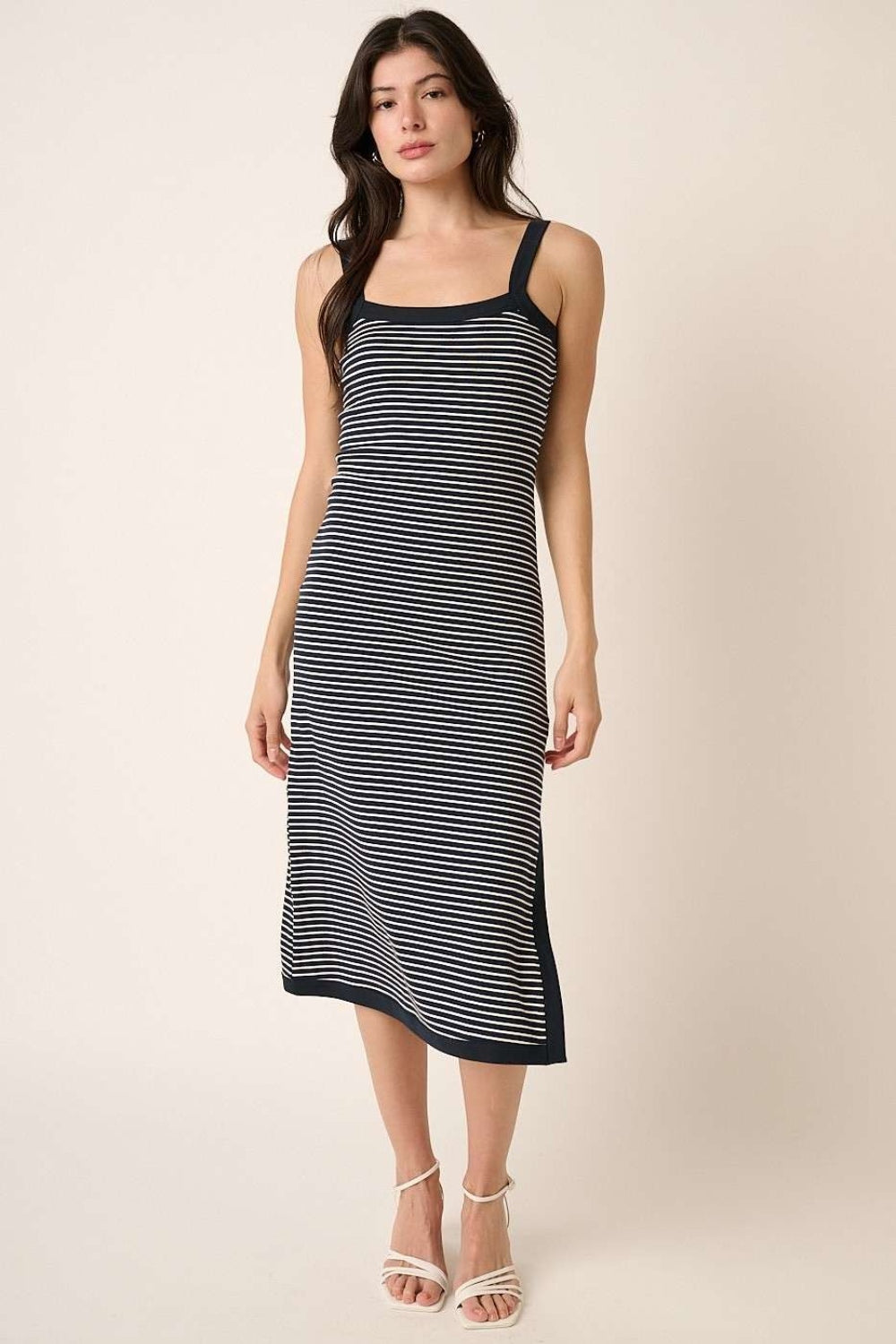 Contrast Striped Midi Cami Dress