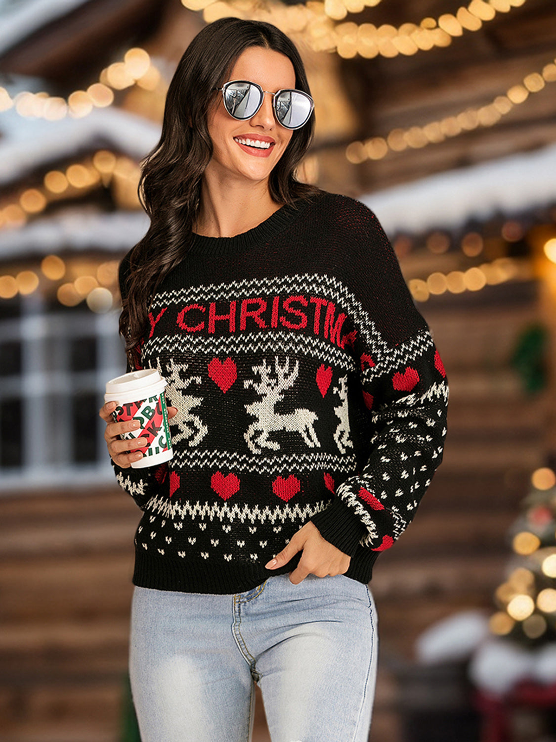 Christmas Element Round Neck Sweater