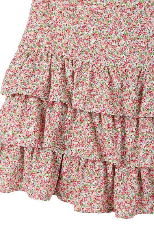 Tierd floral skirt