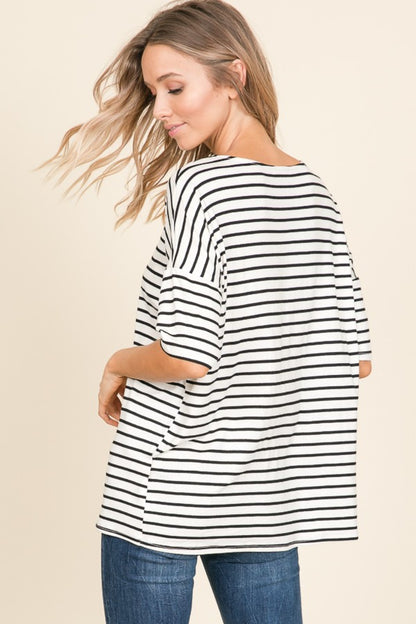 Striped Round Neck T-Shirt