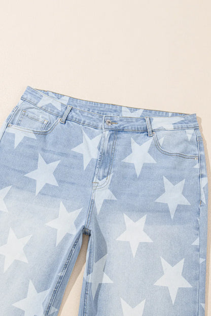 Star Straight Leg Jeans with Pockets