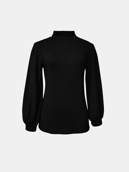 Mock Neck Long Sleeve T-Shirt