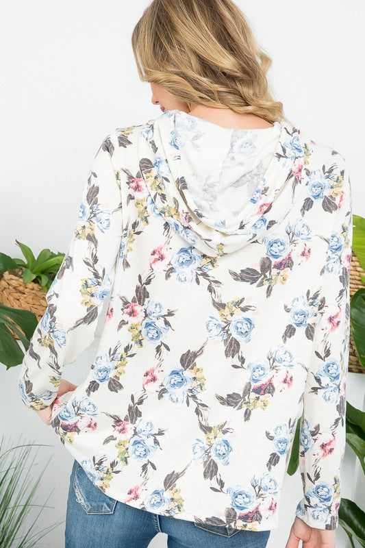 ALLOVER FLORAL SWEATSHIRT TOP