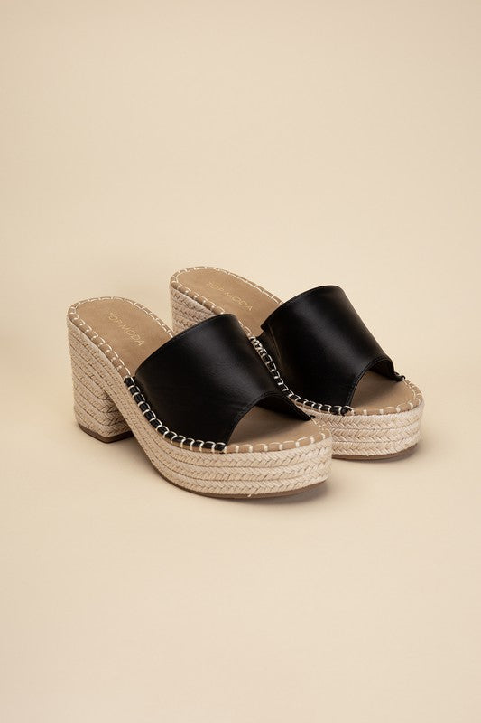 LOCK-1 ESPADRILLE MULE HEELS